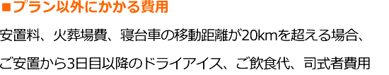 直葬プラン/プラン以外にかかる費用